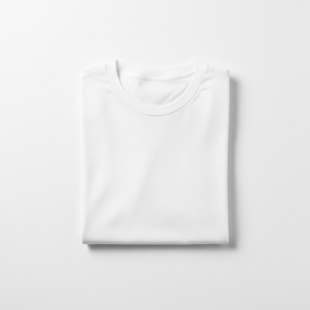 Classic White Tee flat lay on white background